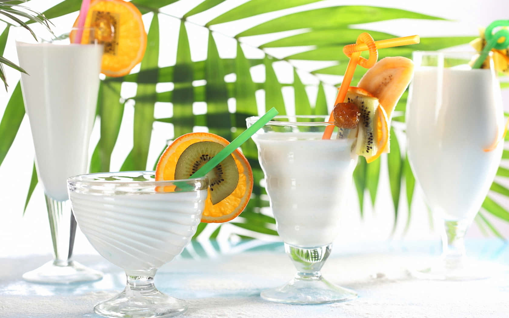 Refreshing Pina Colada Cocktail In A Unique Glass Wallpaper