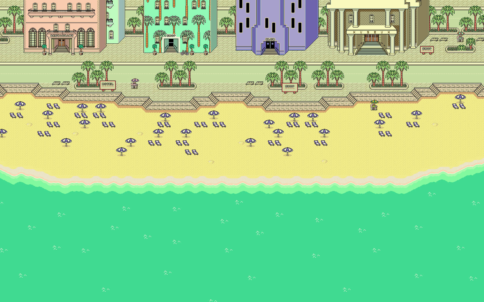 Relax In The Warm Sun At A Beach Resort In Earthbound Wallpaper