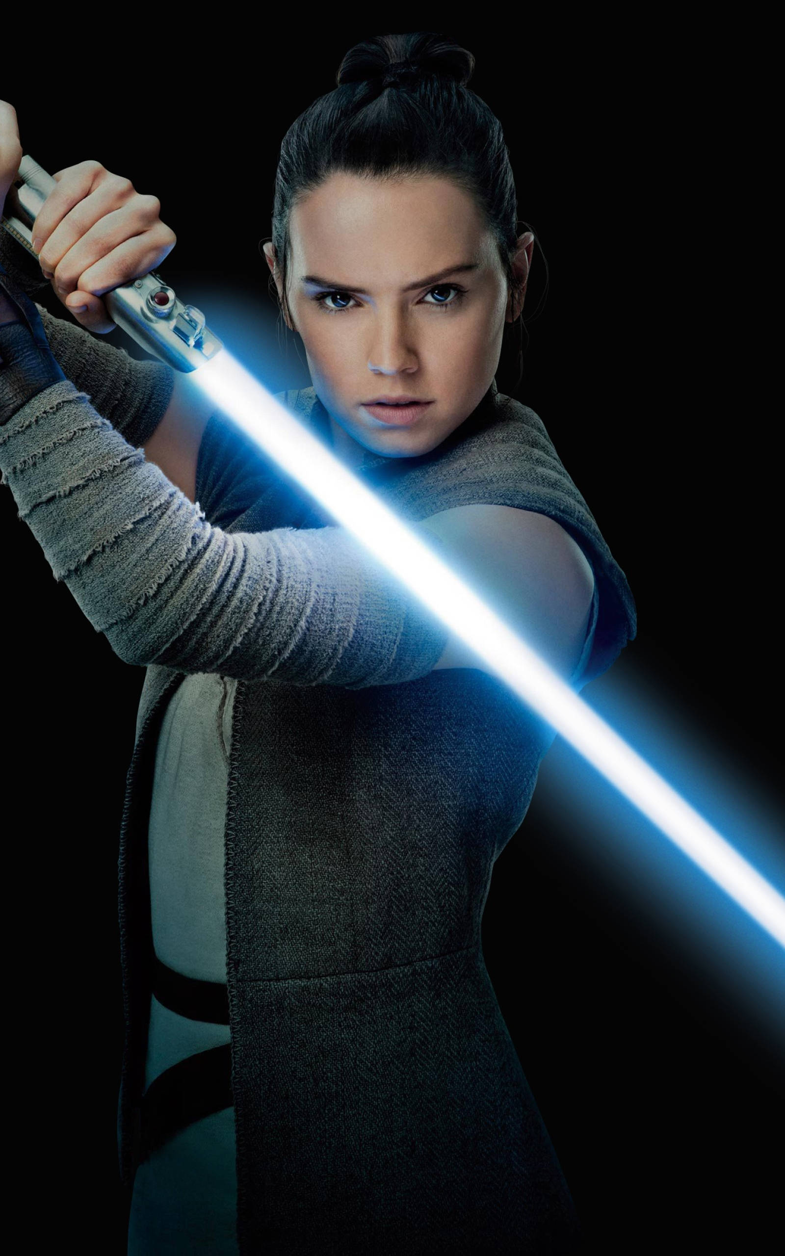 Rey With Lightsaber Star Wars Tablet Wallpaper