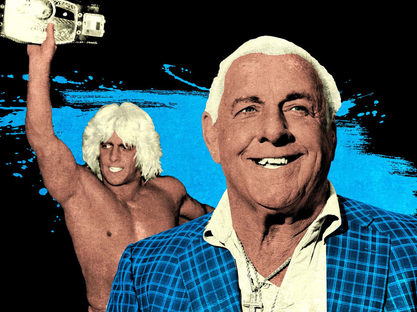 Ric Flair Stylized In Pop Art Wallpaper