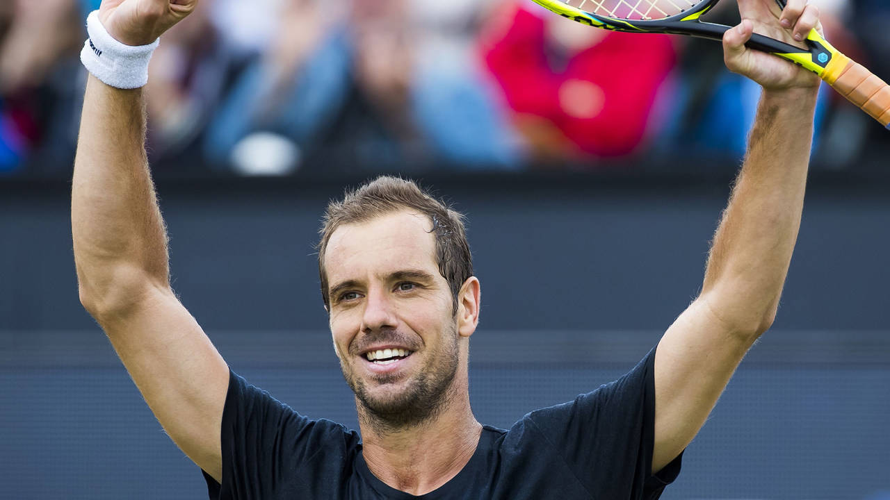 Richard Gasquet Celebrating Victory Wallpaper