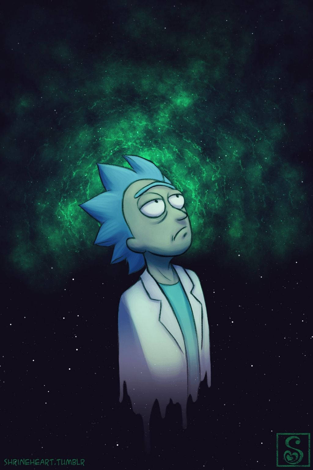 Rick Sanchez Looking Up Tablet Wallpaper