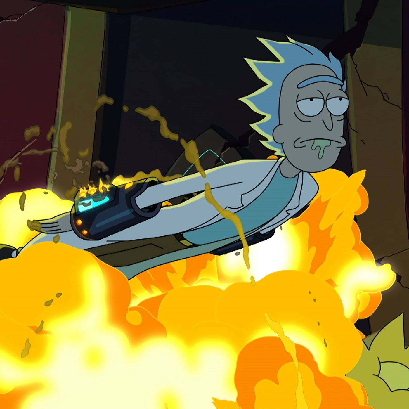 Rick Sanchez Missile Flying Wallpaper