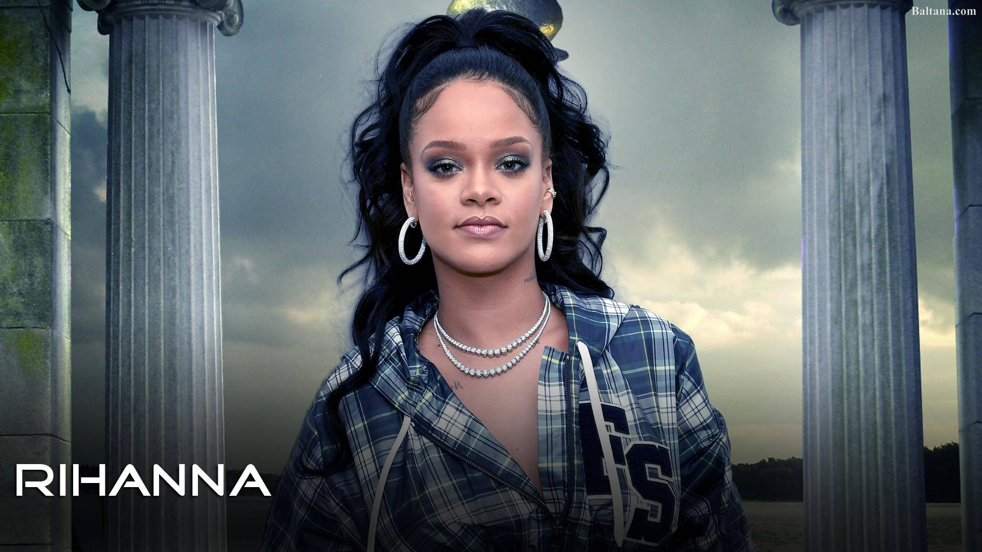 Rihanna Hd Classical Pillars Wallpaper