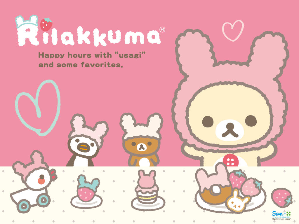 Rilakkuma Cupcake Party Wallpaper