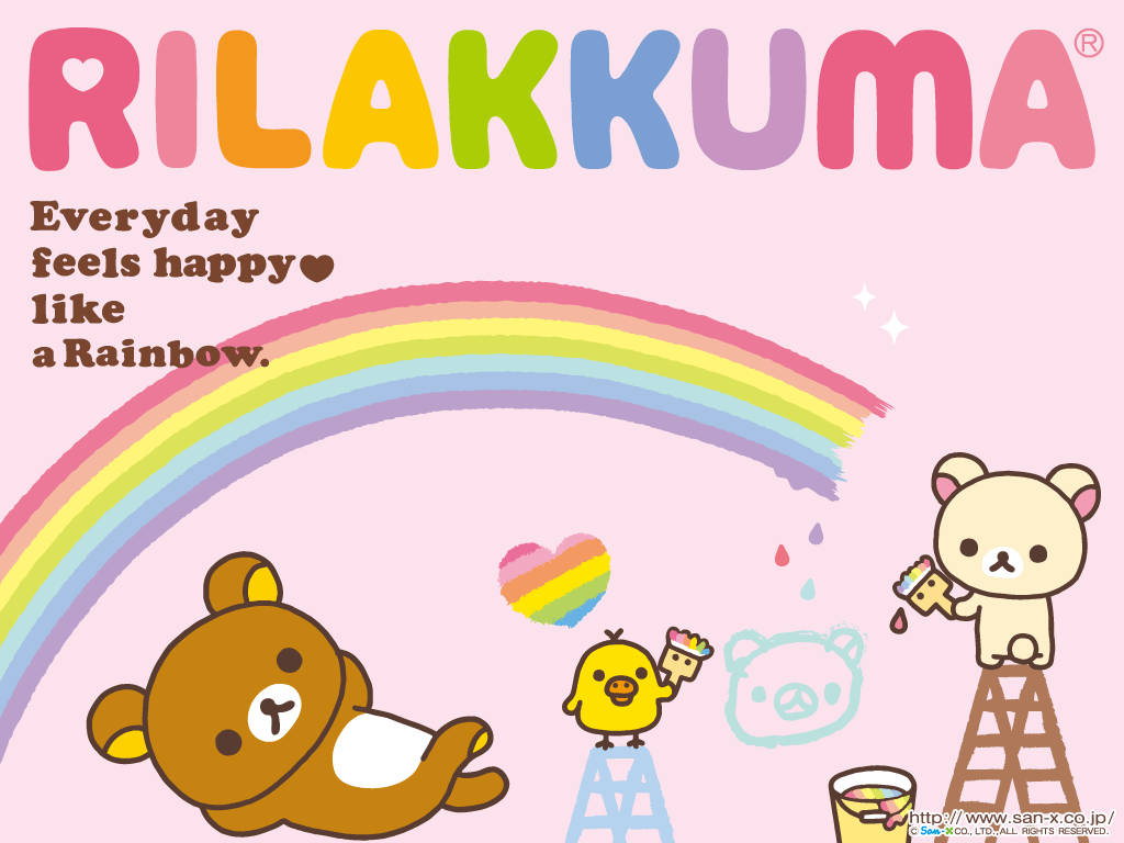 Rilakkuma Rainbow Art Wallpaper