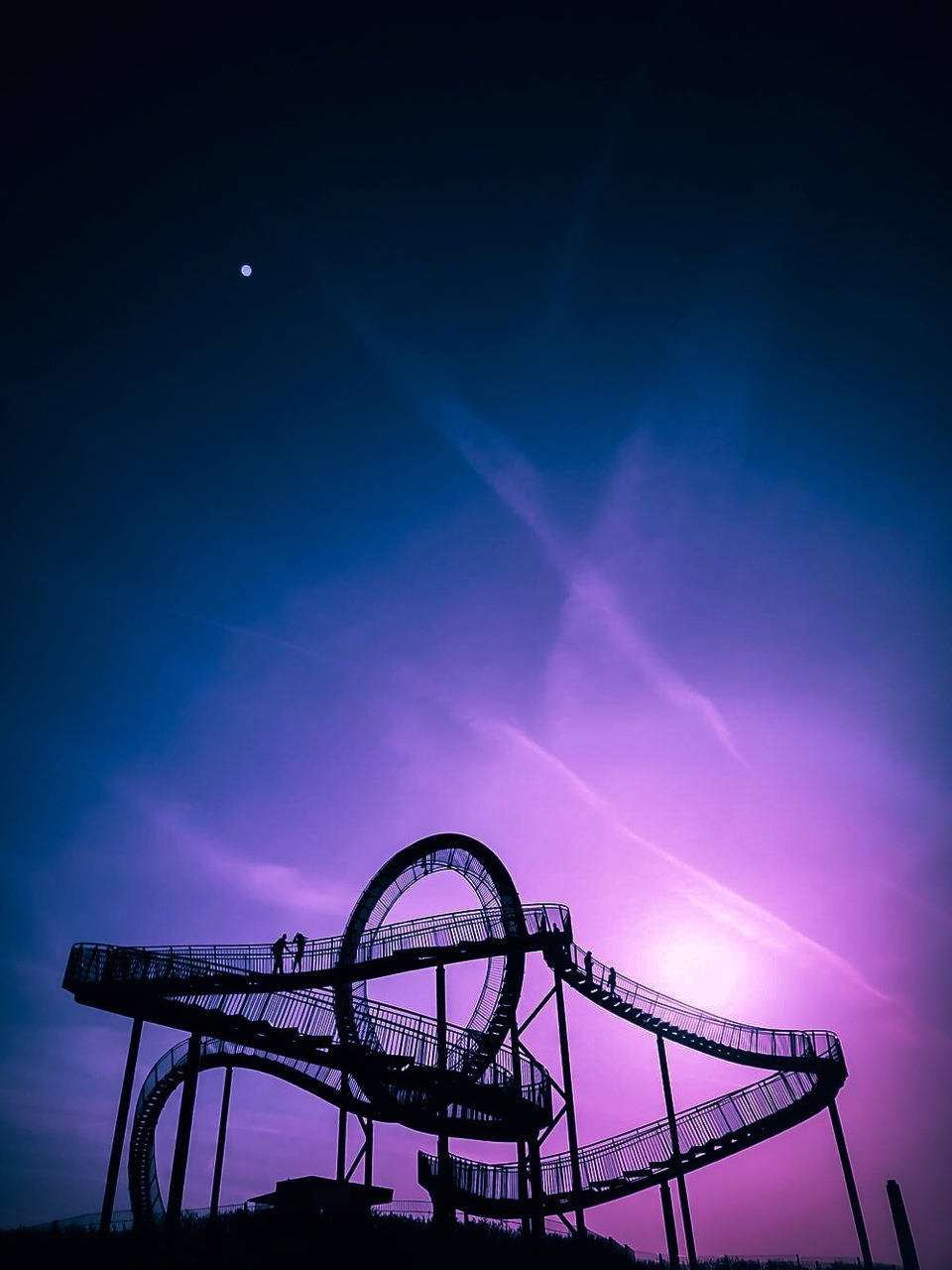 Roller Coaster With Winding Railway Wallpaper