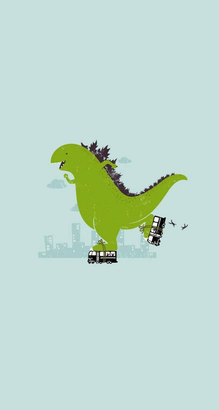 Roller Train Skate Aesthetic Dino Wallpaper