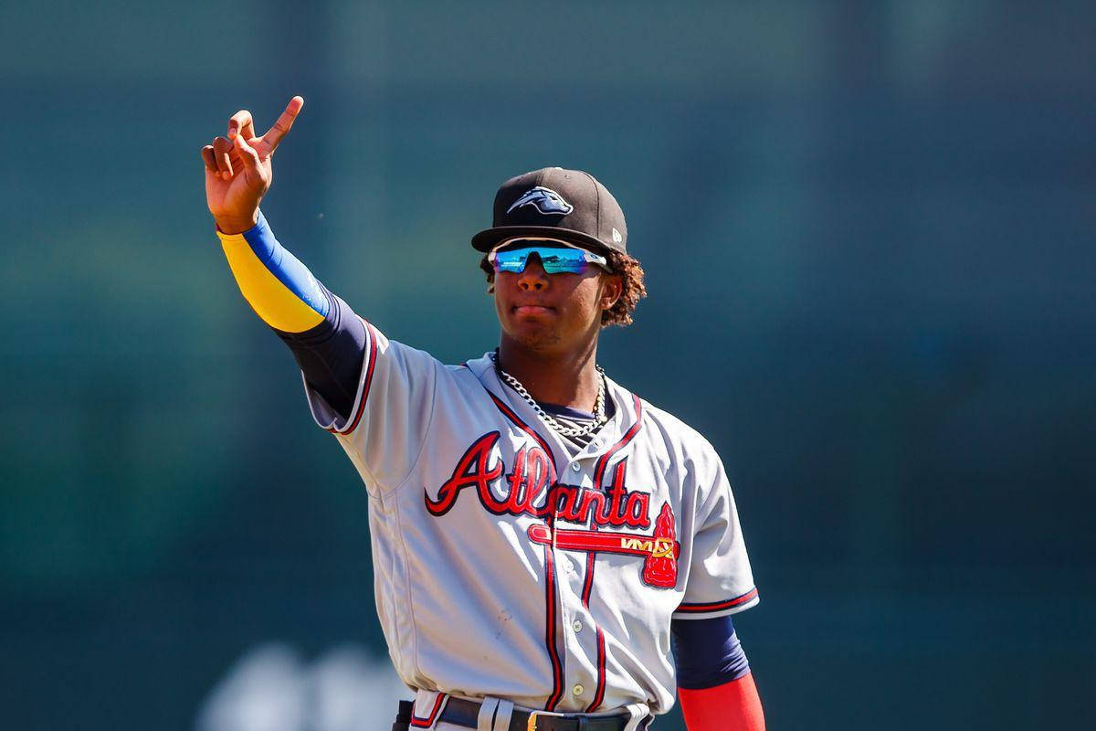 Ronald Acuna Jr. Finger Up Wallpaper