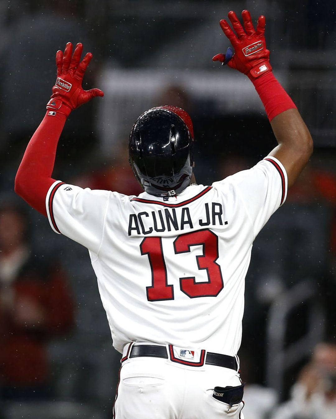 Ronald Acuna Jr. Hands Up Wallpaper