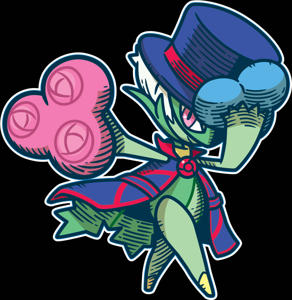 Roserade Wearing Top Hat Cape Wallpaper