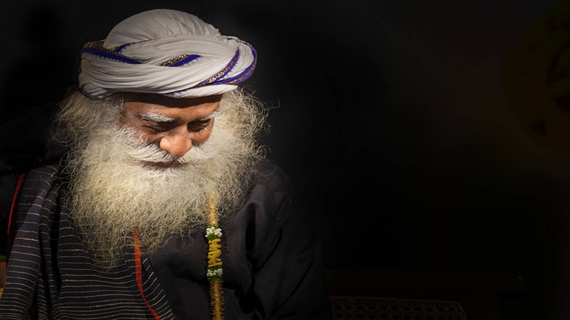 Sadhguru Looking Down Wallpaper