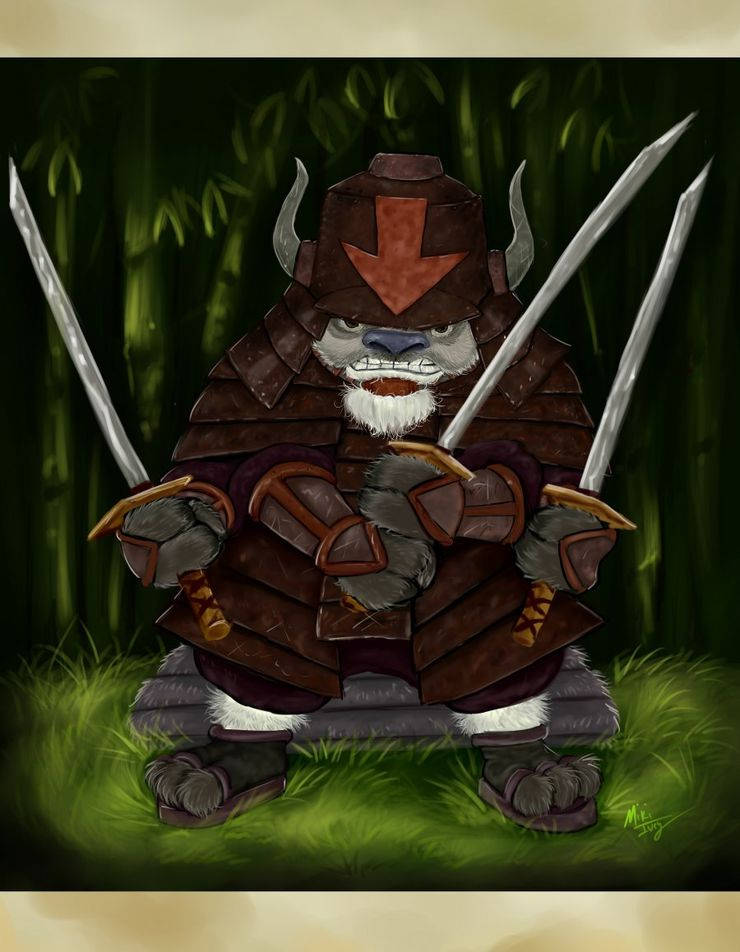 Samurai Appa Digital Art Wallpaper