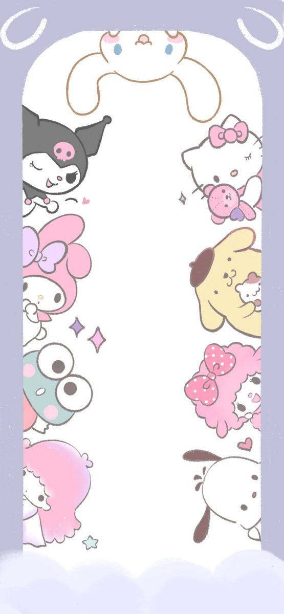 Sanrio Characters At The Door Wallpaper
