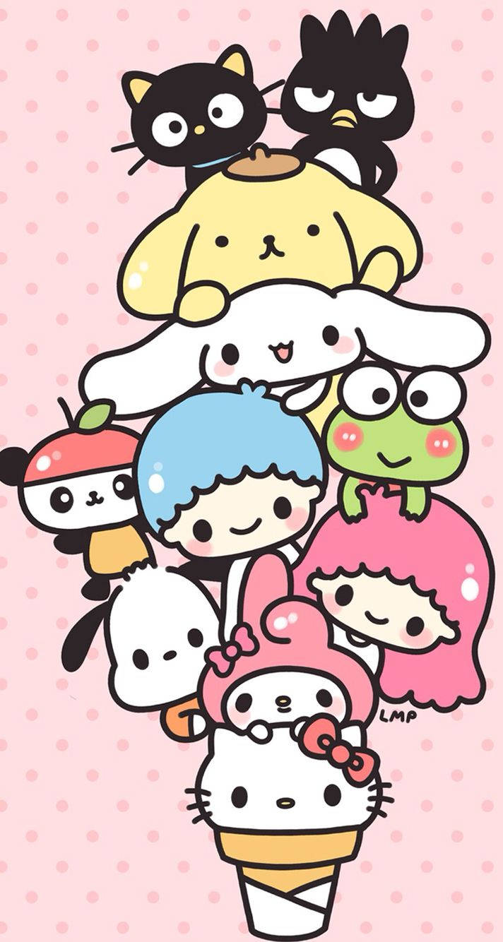 Sanrio Characters In A Cone Wallpaper