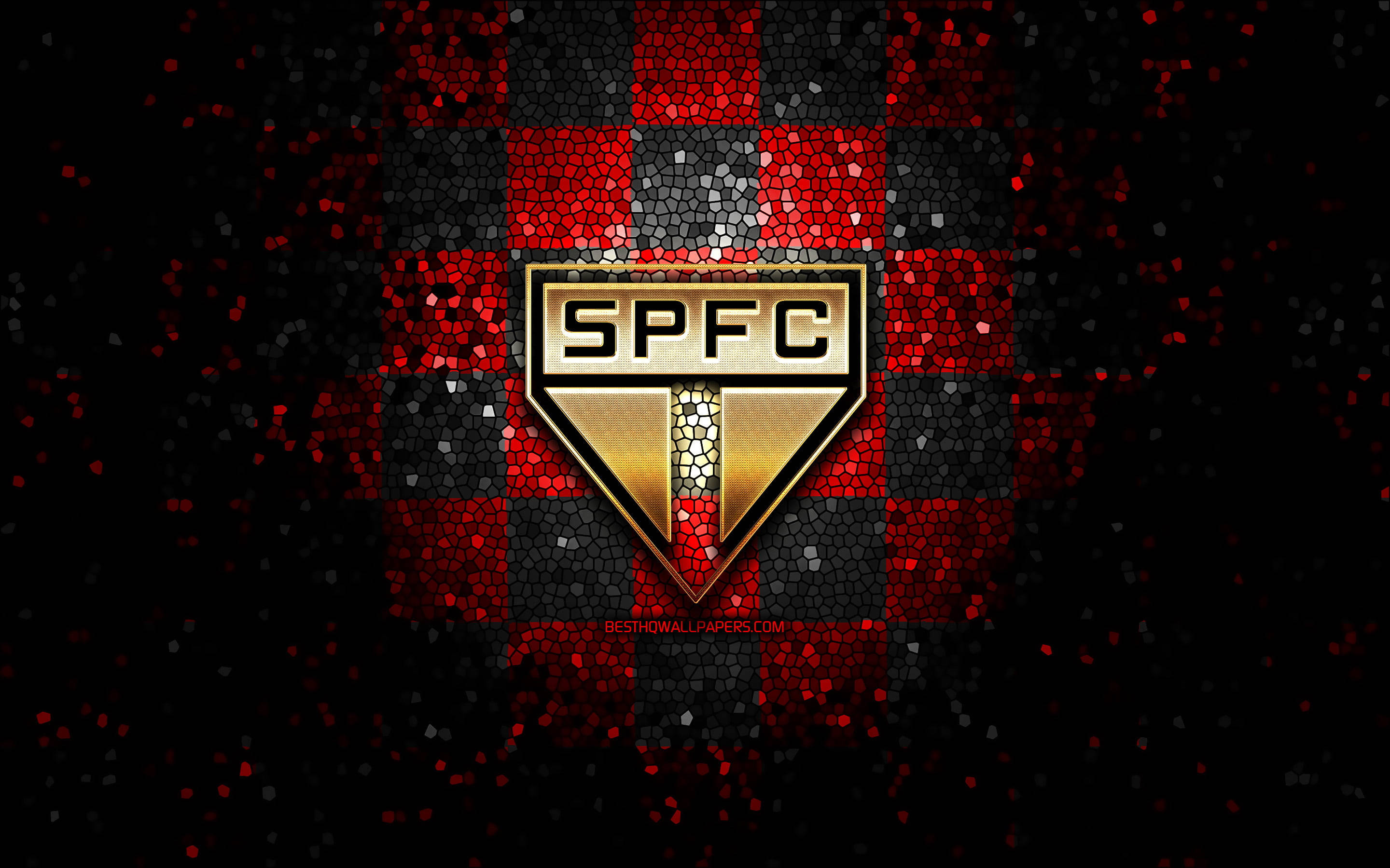 Sao Paulo Fc Logo Mosaic Wallpaper