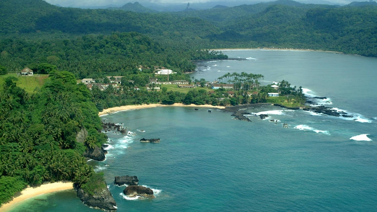 Sao Tome And Principe Beach Bird's Eye View Wallpaper