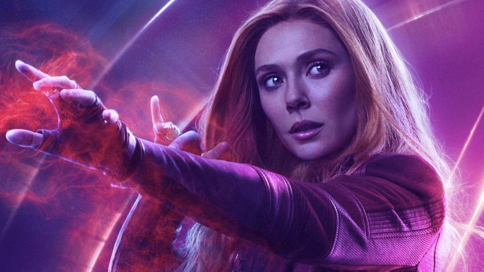 Scarlet Witch In Her Mesmerizing Channelling Powers From Wandavision Wallpaper