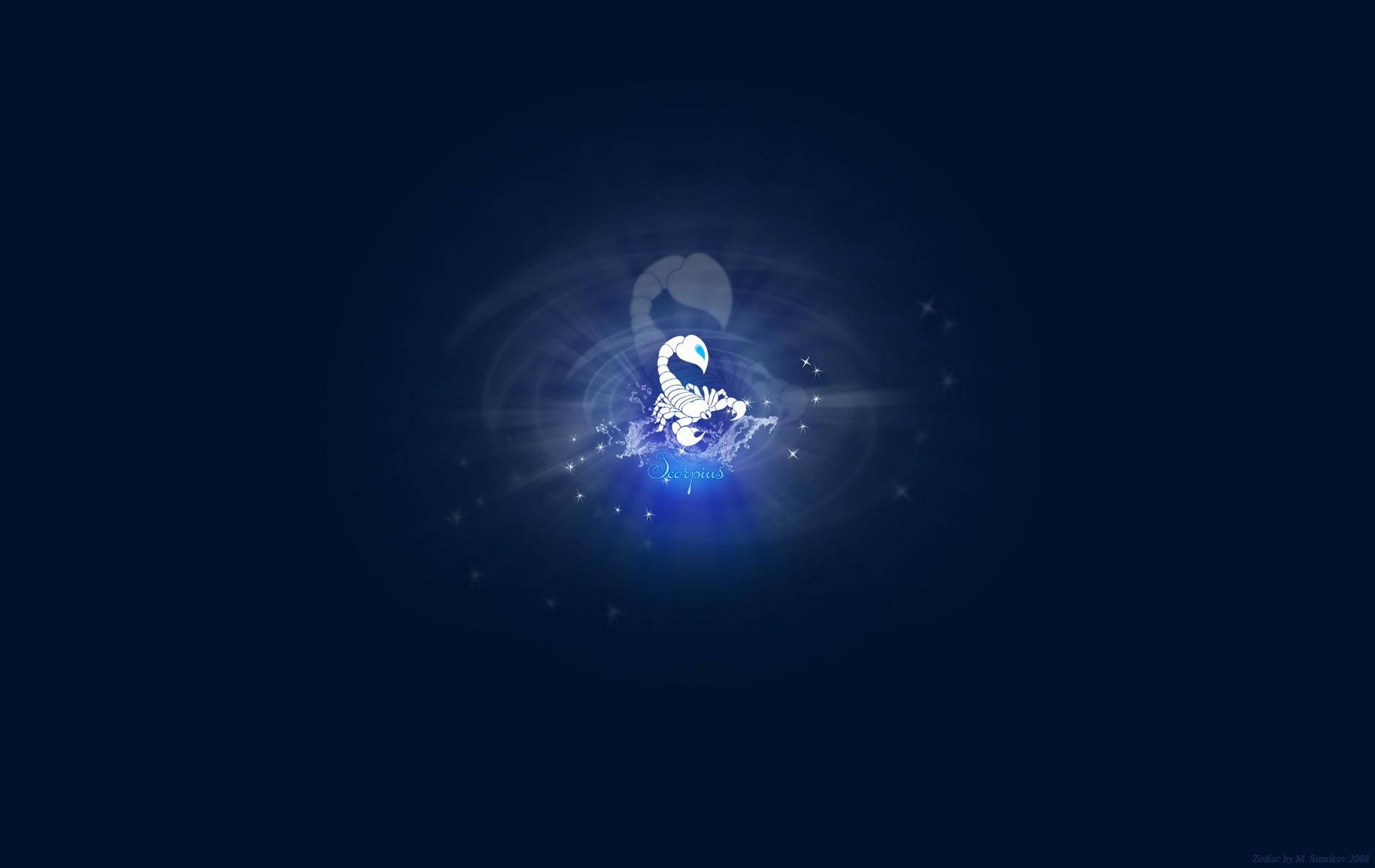 Scorpio Scorpius Blue Wallpaper