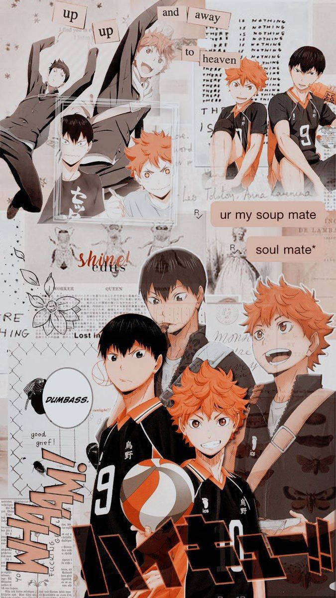 Scrapbook Aesthetic Hinata And Kageyama Wallpaper