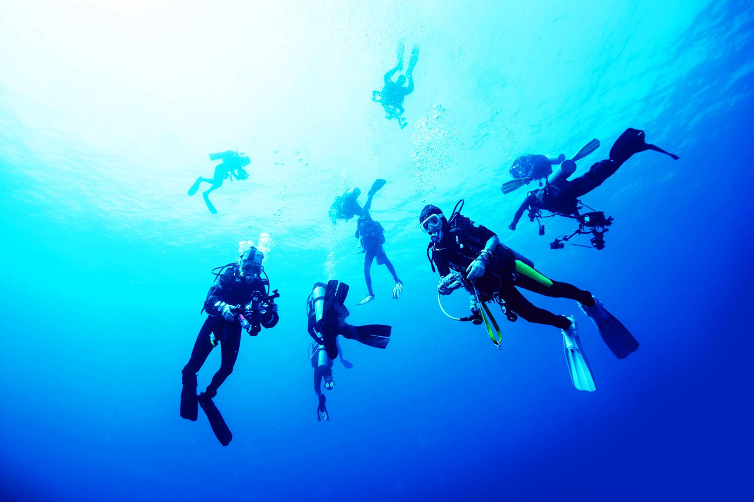 Scuba Diving Team Wallpaper