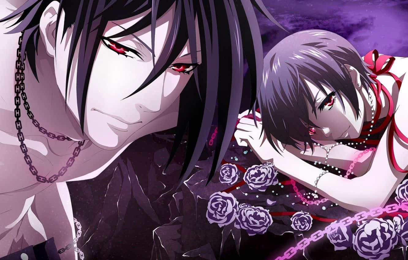 Sebastian Michaelis Smirking In The Moonlight Wallpaper