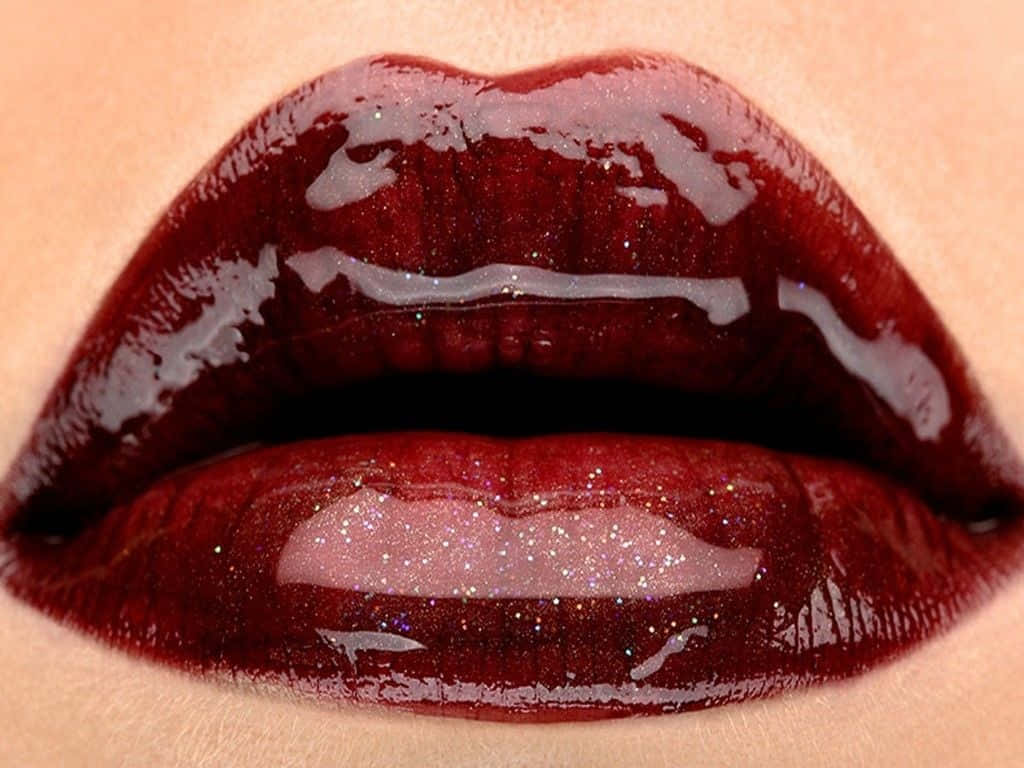 Sensational Red Lips Up-close Wallpaper