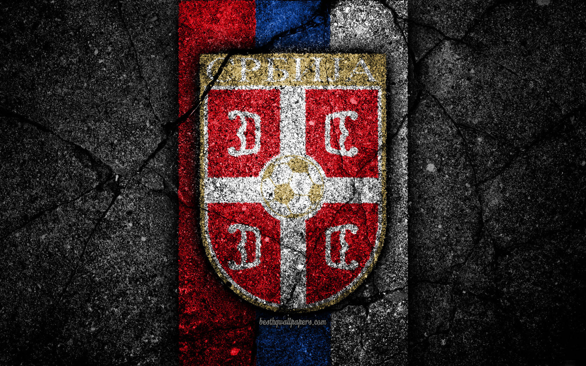 Serbia National Football Team Cracked Stone Wallpaper