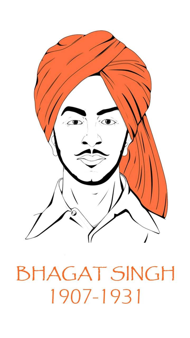 Shaheed Bhagat Singh Pen Art Wallpaper
