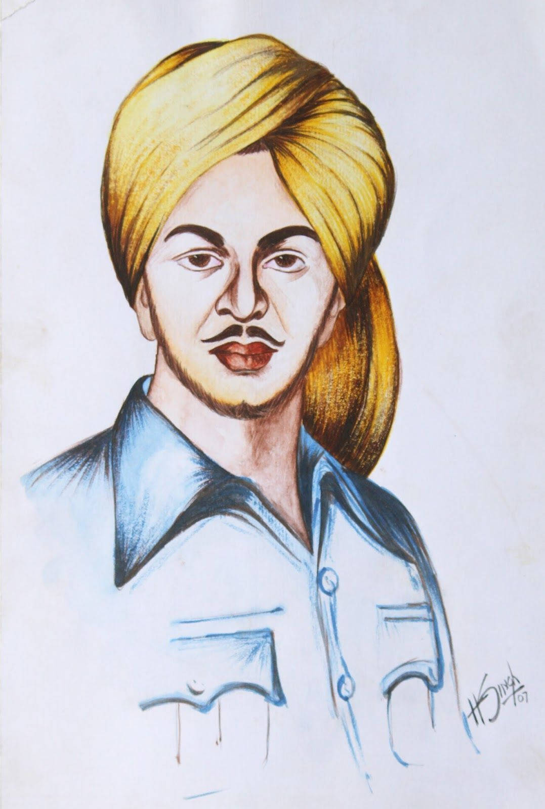 Shaheed Bhagat Singh Sketch Wallpaper