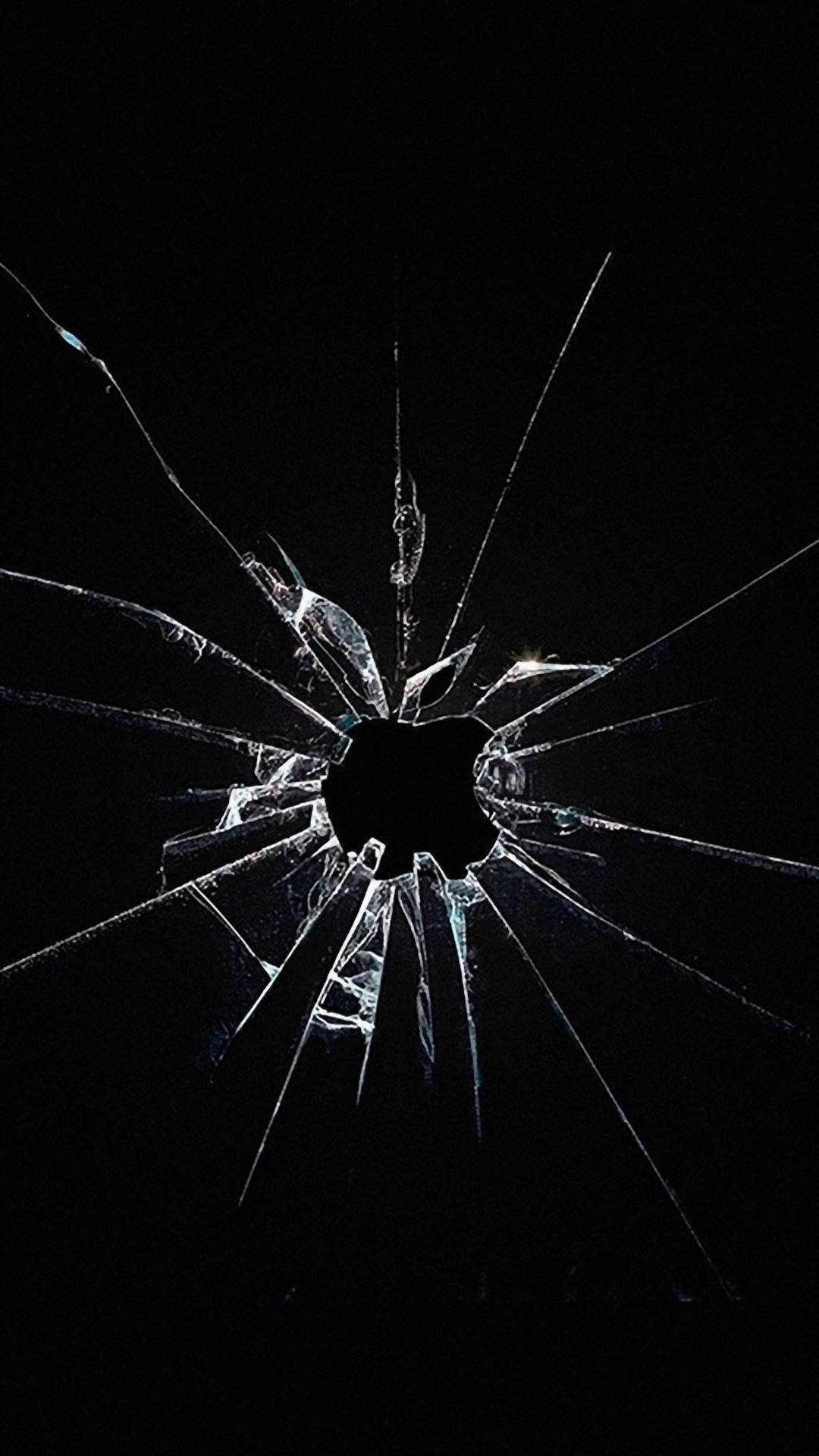 Shattered Apple Black Iphone 6 Plus Wallpaper