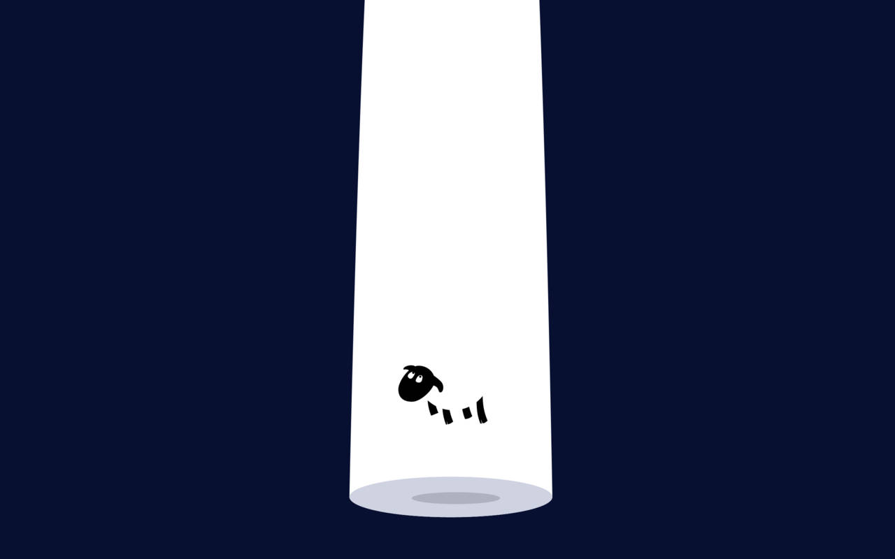 Sheep Spotlight Minimalist Art Wallpaper