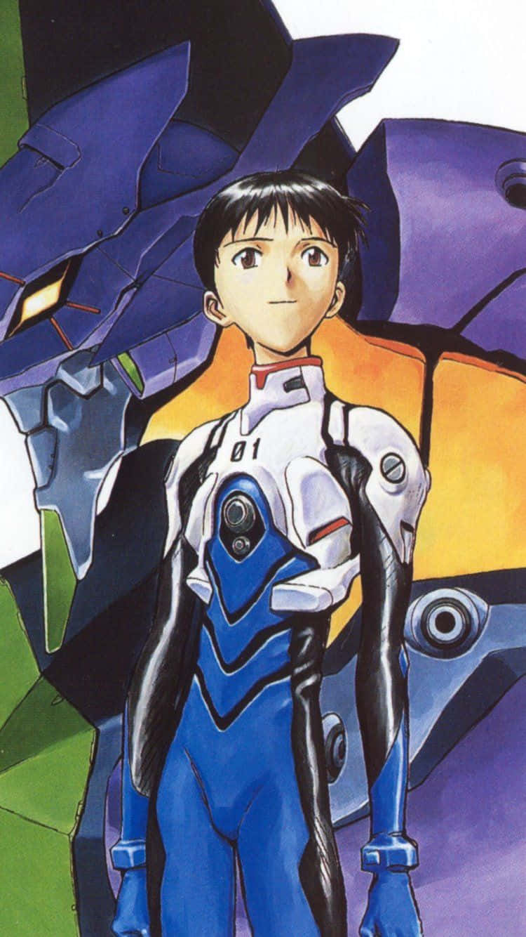 Shinji Ikari With A Contemplative Gaze Wallpaper