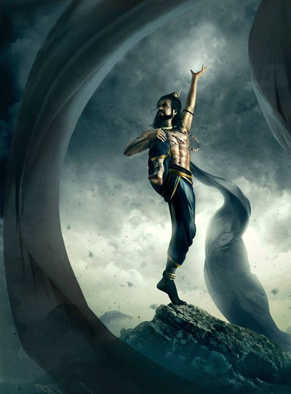 Shiv Tandav Dancing With Ribbons Wallpaper