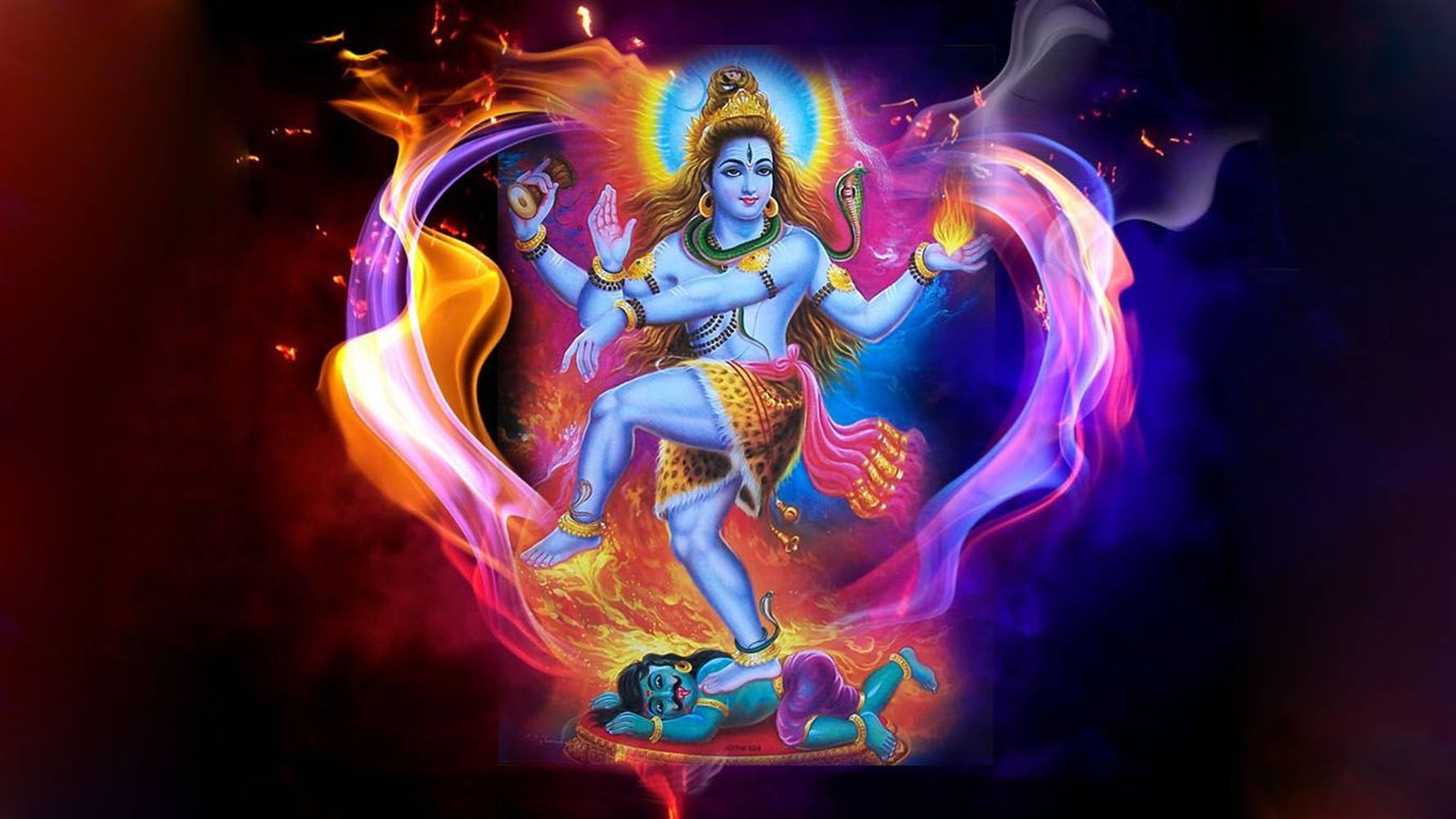 Shiv Tandav Rainbow Aesthetic Aura Wallpaper