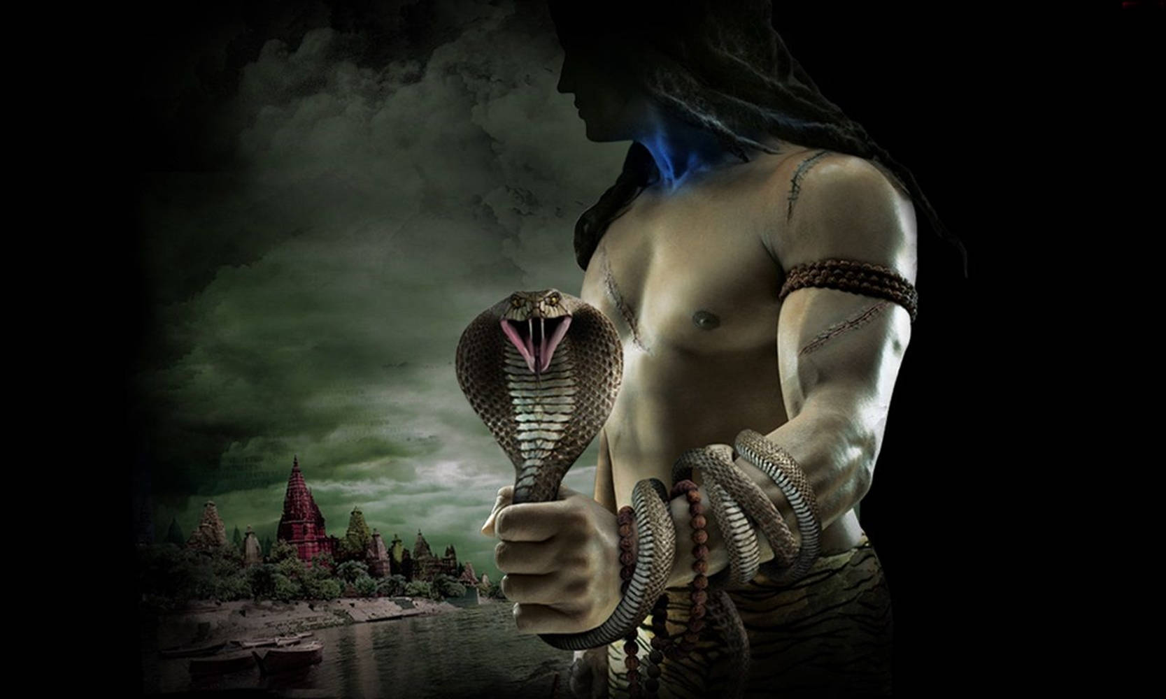 Shiv Tandav Shiva Holding Snake Wallpaper