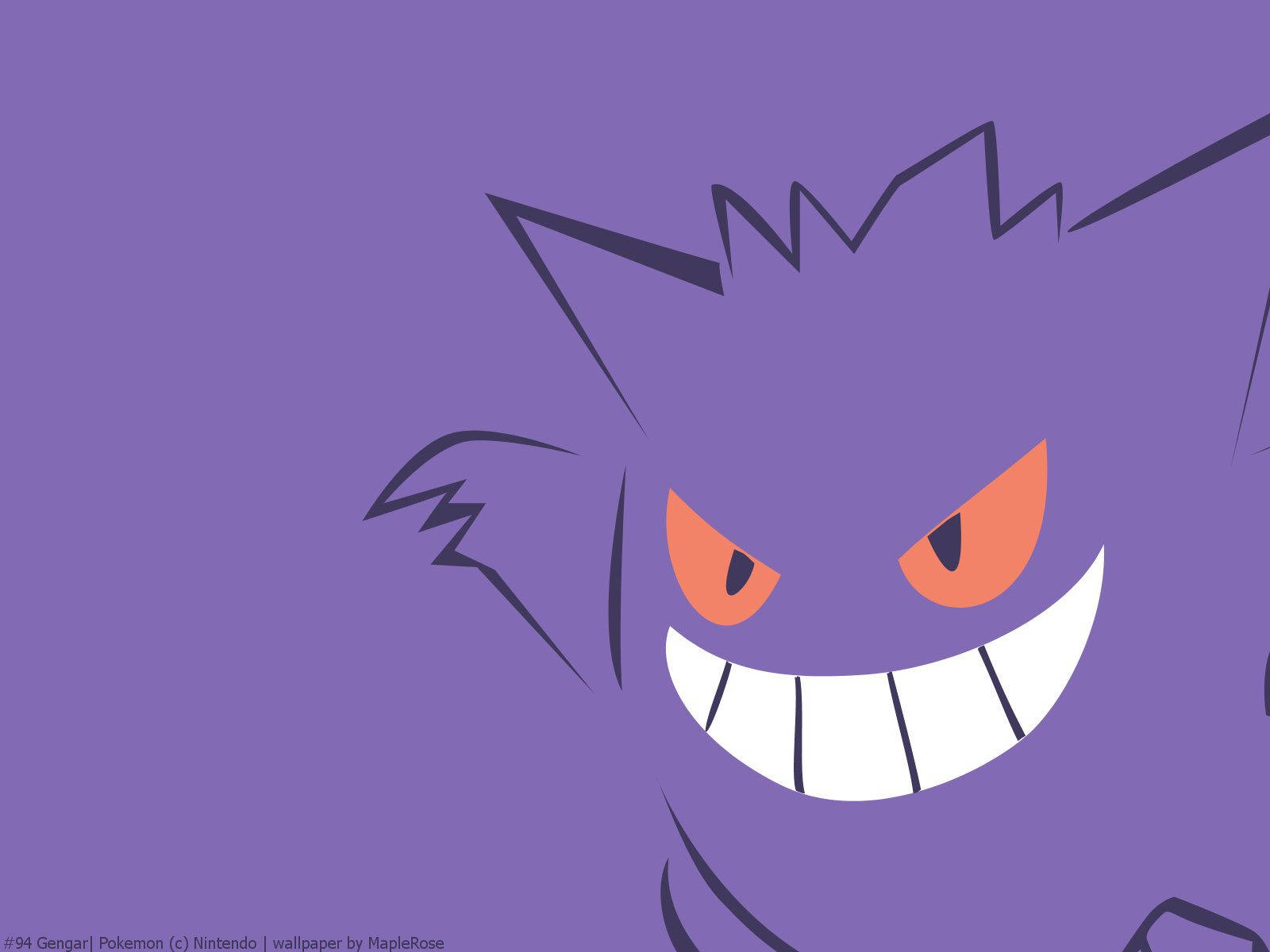 Show Your Purple Power With The Minimalist Gengar Art Wallpaper