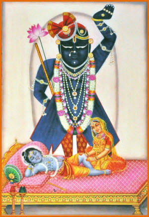 Shrinathji Looking Down At Yamunaji Wallpaper