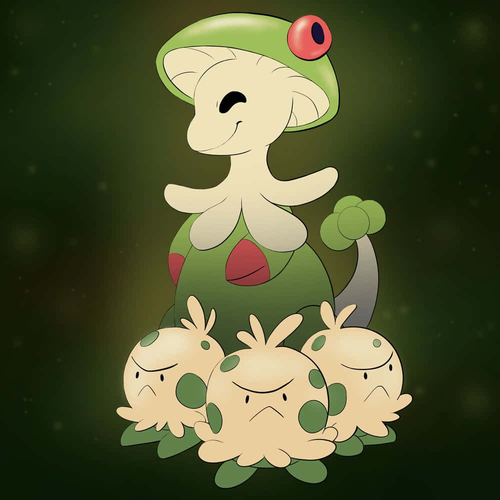 Shroomish Protecting Breloom Wallpaper