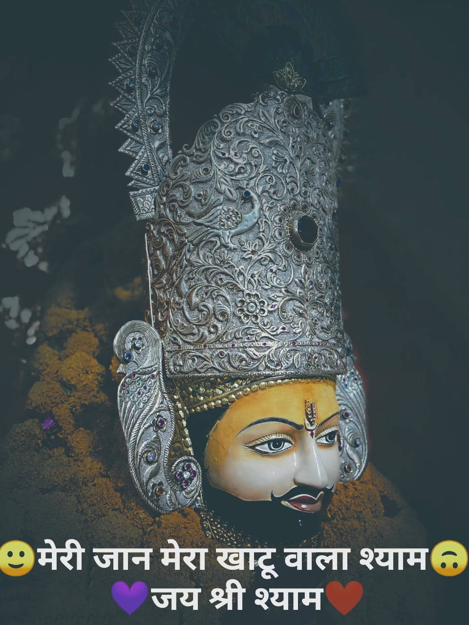 Shyam Baba Statue With Crown Wallpaper