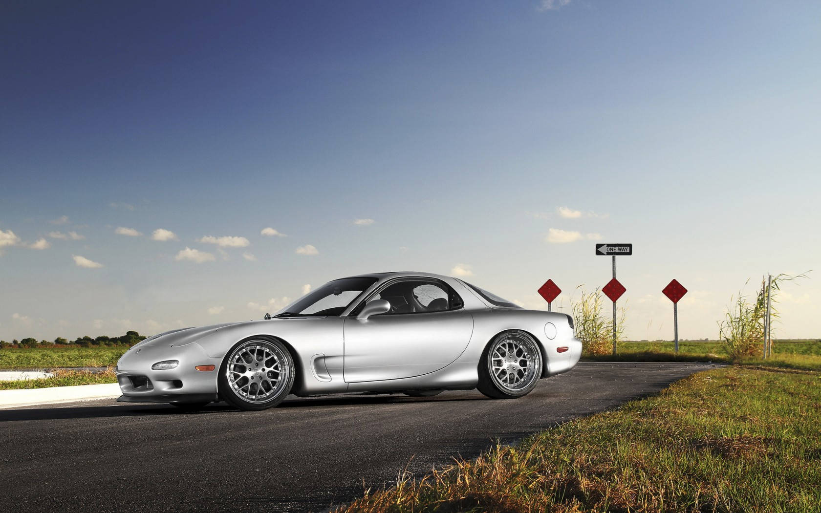 Silver Mazda Rx7 Car Wallpaper