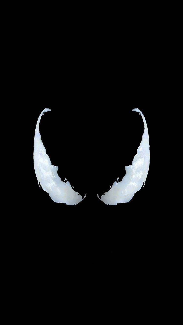 Simple Black Marvel Venom Mask Eyes Wallpaper