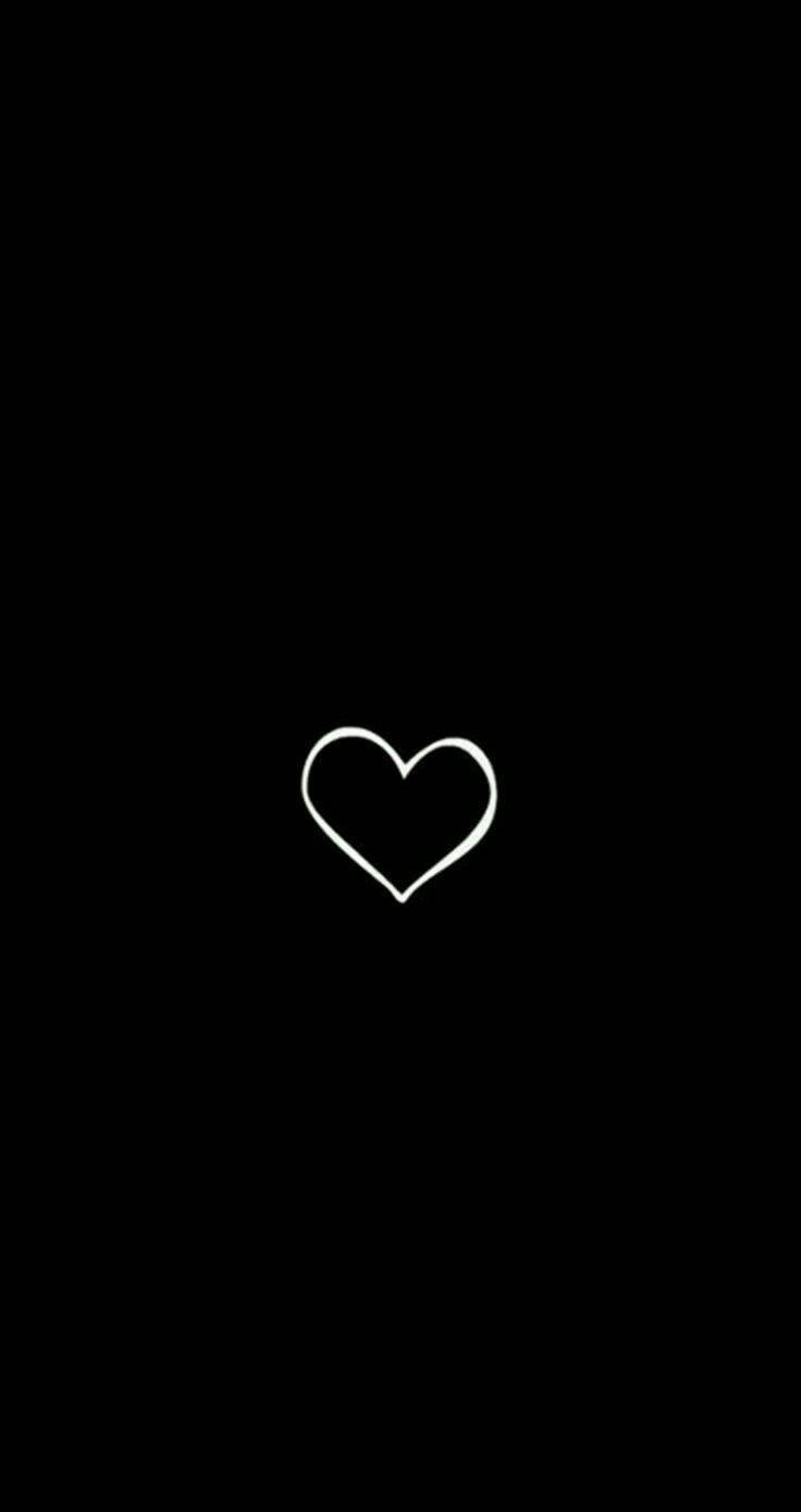 Simple Black White Heart Wallpaper