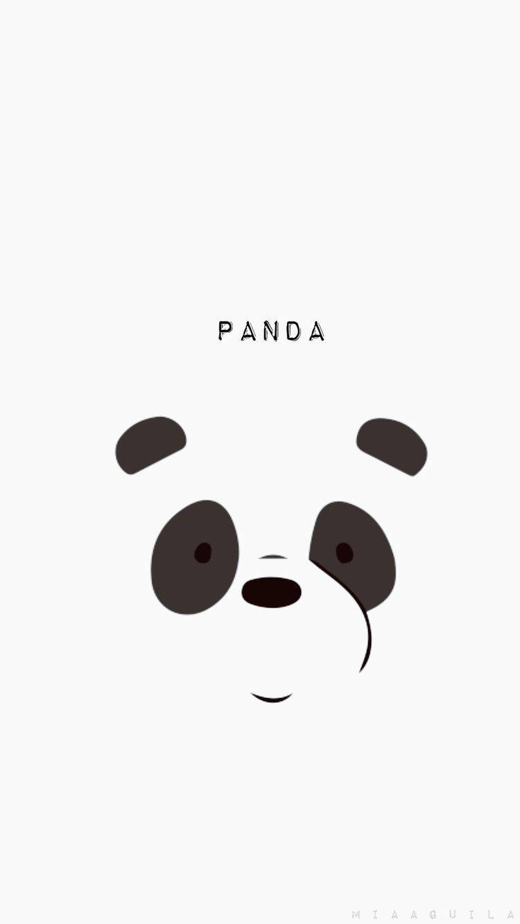 Simple White Panda We Bare Bears Wallpaper