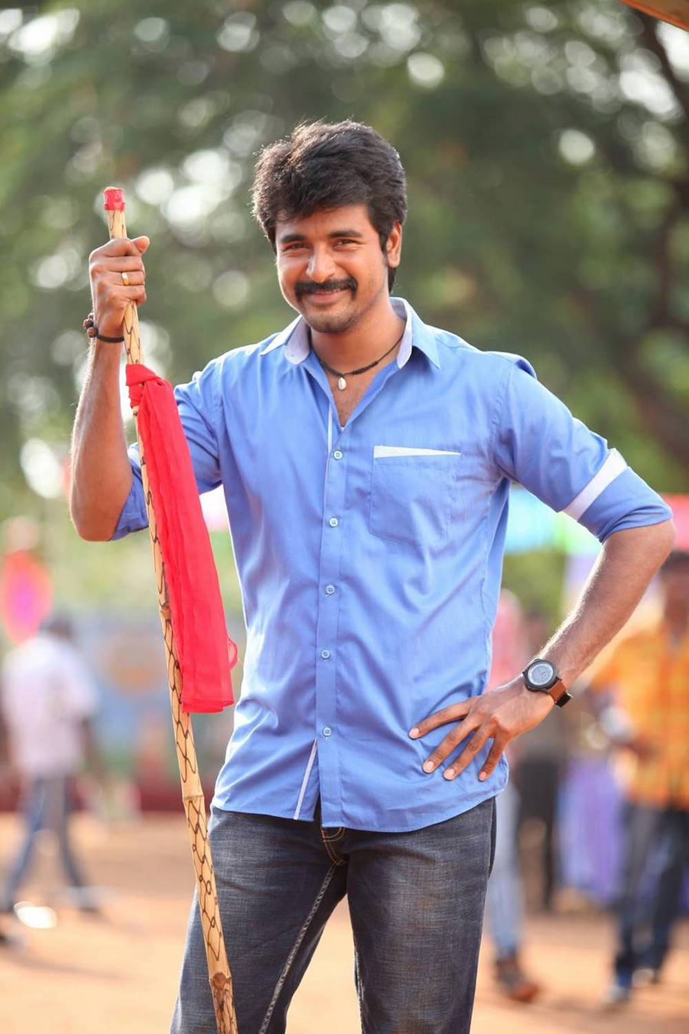 Sivakarthikeyan With Flagpole Wallpaper