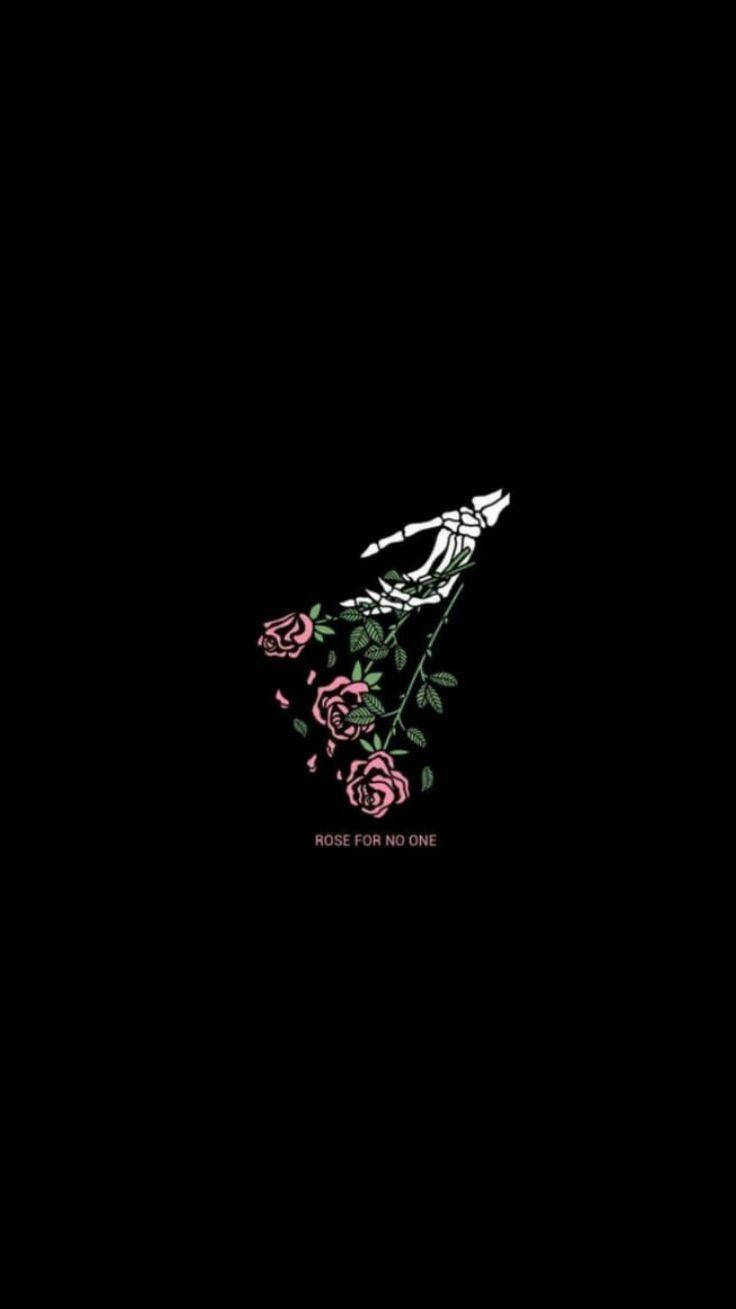 Skeletal Hand With Roses Dark Grunge Aesthetic Wallpaper