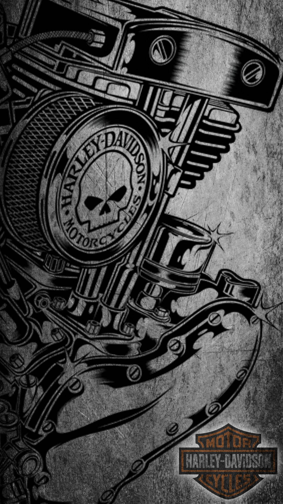 Sketch Harley Davidson Mobile Wallpaper