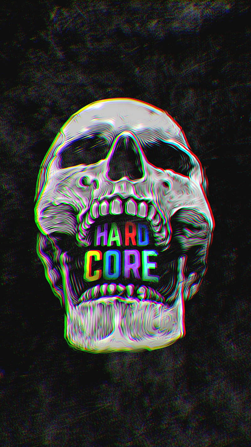 Skull Hardcore Trippy Aesthetic Wallpaper