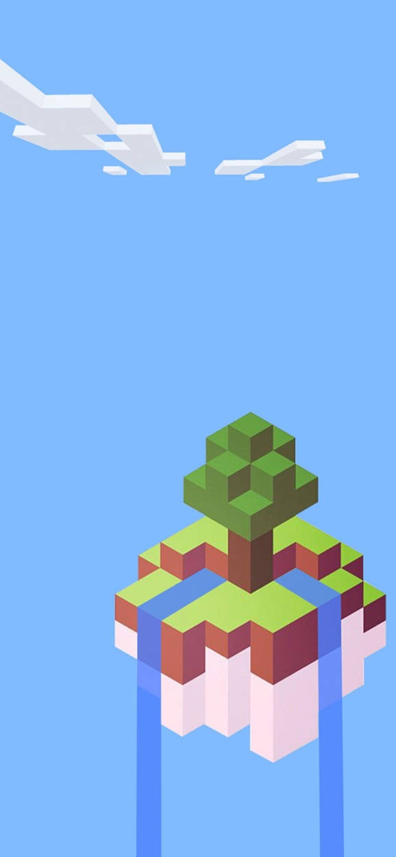 Sky Tree Minecraft Iphone Wallpaper