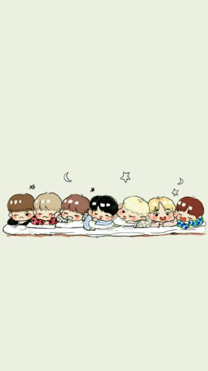 Sleeping Bts Chibi Wallpaper